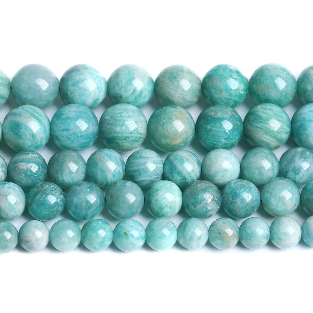 1396 10mm 36pcs Natural Amazonite Blue Stone Beads for Jewelry Making AAA